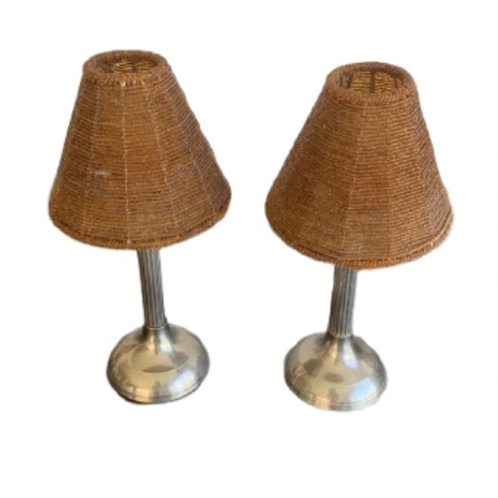 Brown and Silver Candle Holders Elegant Accents